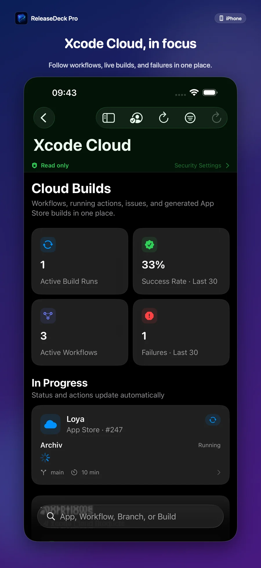 ReleaseDeck Pro Xcode Cloud in the same workspace