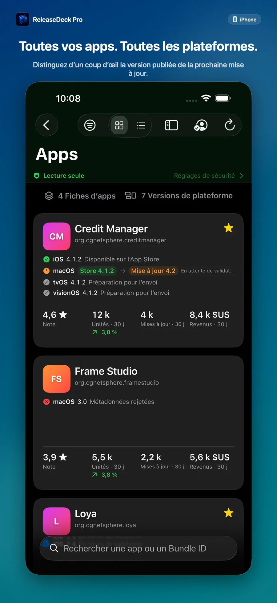 ReleaseDeck Pro Toutes les apps et plateformes